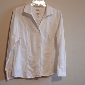 Talbots Petites White Cotton LS Woman's Dress Shirt Size 16